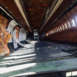 Eerie views inside an abandoned plane